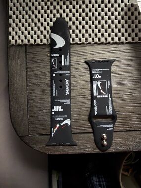 Nike Black Graphic Silicone Apple Watch Band